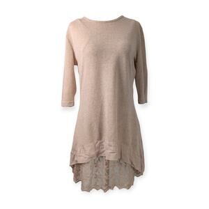 Simply Noelle Womens Fairy Tunic Top Size 8/10 Lace Trim Boho Whimsical Cream